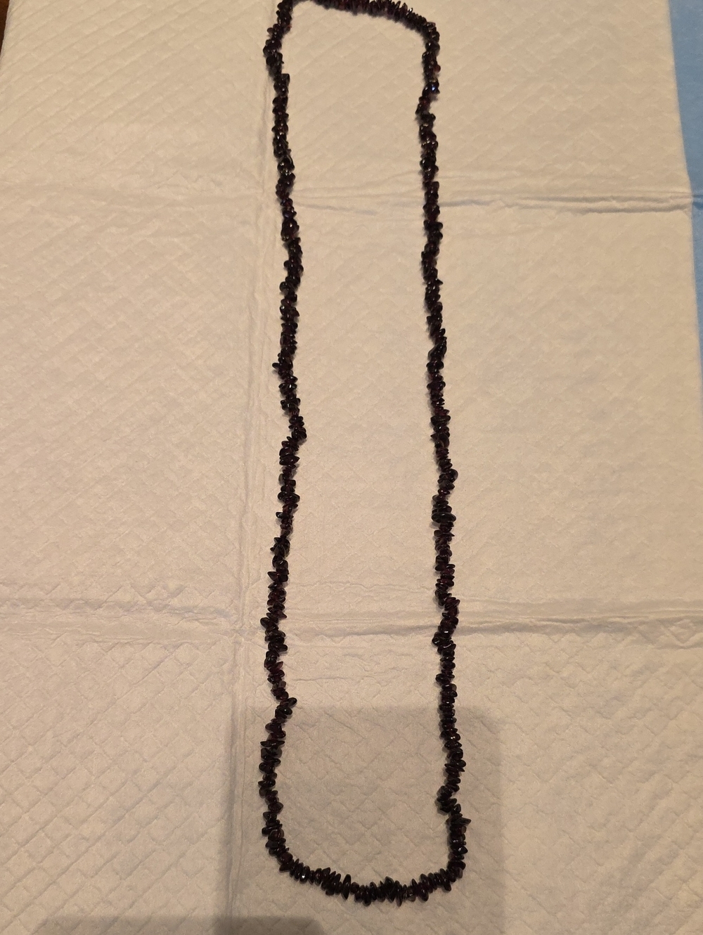 Handcrafted Dark Garnet Chip Necklace